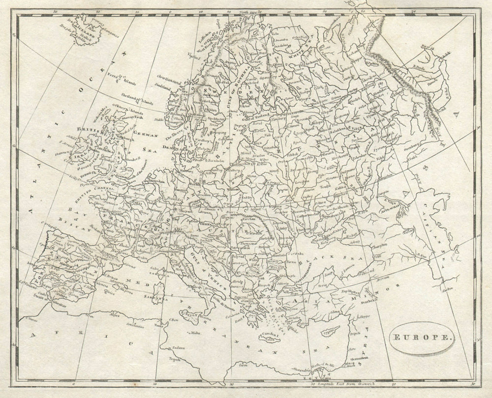 Europe by Arrowsmith & Lewis 1812 old antique vintage map plan chart
