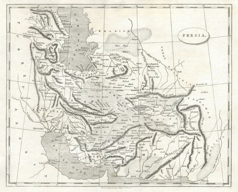 Persia by Arrowsmith & Lewis. Iran 1812 old antique vintage map plan chart