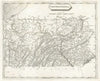 Pennsylvania state map by Arrowsmith & Lewis 1812 old antique plan chart