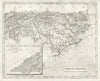North Carolina state map by Arrowsmith & Lewis 1812 old antique plan chart