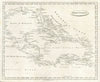 West Indies by Arrowsmith & Lewis. Caribbean & Gulf of Mexico 1812 old map