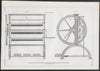 VICTORIAN ENGINEERING DRAWING House mangle 1847 old antique print picture