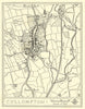 Town plan of CULLOMPTON Devon by William Harding Thompson 1932 old vintage map