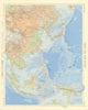 China and western Pacific. East Asia Indonesia Philippines. TIMES 1958 old map