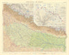 India plains. Uttar Pradesh & Nepal. Mount Everest inset. TIMES 1959 old map