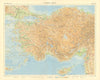 Western Turkey. Anatolia Aegean Cyprus. TIMES 1959 old vintage map plan chart