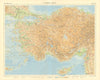 Western Turkey. Anatolia Aegean Cyprus. TIMES 1959 old vintage map plan chart
