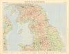 Northern England & Wales. Scottish borders. Roads pre motorways. TIMES 1955 map
