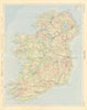 Ireland. Road network. TIMES 1955 old vintage map plan chart