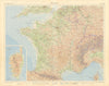 France & Corsica. Road network. TIMES 1955 old vintage map plan chart
