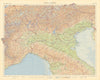 Italy north. Road network Autostrade. TIMES 1956 old vintage map plan chart