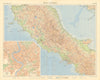 Italy central. Rome plan. Road network Autostrade. TIMES 1956 old vintage map