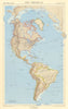 The Americas. Lambert Zenithal equal-area projection. TIMES 1957 old map