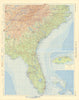 Southeastern USA. Inset New Providence, Bahamas. TIMES 1957 old vintage map