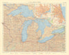 USA Great Lakes. Detroit & Chicago plans. Midwestern USA. TIMES 1957 old map