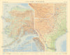 Alaska & Southern Texas. TIMES 1957 old vintage map plan chart