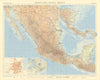 Mexico and Central America. Mexico City. Panama Canal. TIMES 1957 old map