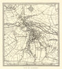 Town plan of LAUNCESTON Cornwall by William Harding Thompson 1930 old map