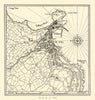 Town plan of ST. IVES Cornwall by William Harding Thompson 1930 old map
