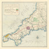 CORNWALL special landscape areas. Proposed National Parks. THOMPSON 1930 map