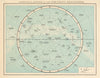 Northern Hemisphere constellations. Night sky. Star chart. THE TIMES 1895 map
