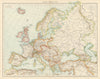 Europe (General map). Political. THE TIMES 1895 old antique plan chart