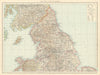 England & Wales North. Yorkshire Lancashire Cumbria Lincs. THE TIMES 1895 map
