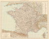 France (General map) without Alsace & Lorraine. THE TIMES 1895 old antique
