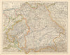 Wurtemberg & Bavaria. Principality of Hohenzollern. THE TIMES 1895 old map