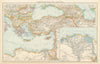Eastern Mediterranean sea. Nile delta. Suez canal. THE TIMES 1895 old map