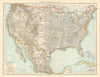 United States showing railways, forts & Indian Reservations. THE TIMES 1895 map