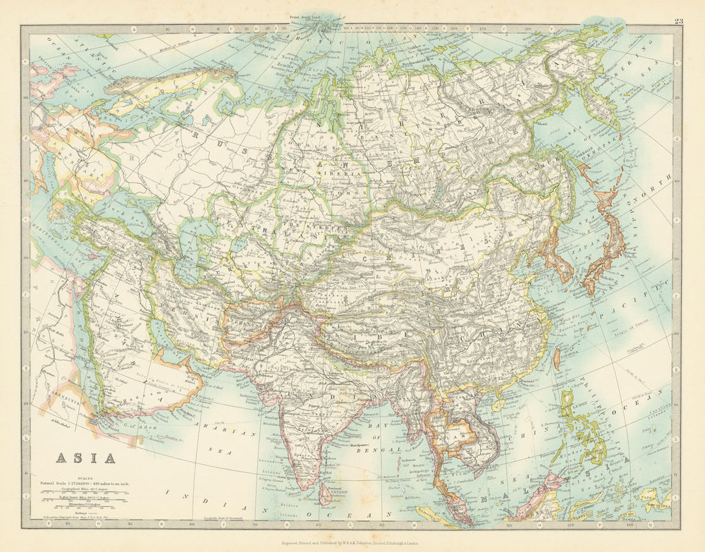 ASIA Chinese Empire overprinted w/ Republic due to Emperor's abdication 1911 map