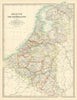 BENELUX Belgium, Netherlands & Luxembourg Railways & Canals JOHNSTON 1897 map