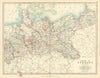 GERMAN EMPIRE NORTH Prussia Poland &c Railways Canals JOHNSTON 1897 old map