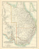 EASTERN AUSTRALIA New South Wales Victoria Queensland NT JOHNSTON 1897 old map