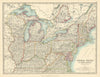 USA NORTH EAST New England Mid West Mid Atlantic JOHNSTON 1897 old antique map
