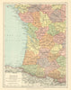France South-West. Nouvelle Aquitaine Pyrenees. STANFORD c1925 old vintage map