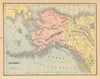 Alaska state map. CRAM 1894 old antique vintage plan chart
