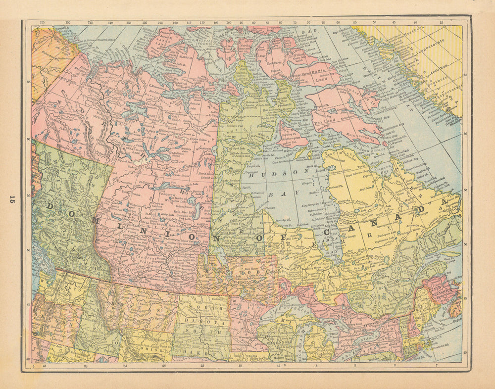 Dominion of Canada. Manitoba. CRAM 1894 old antique vintage map plan chart