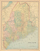 Maine state map in counties. CRAM 1894 old antique vintage plan chart