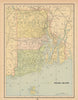 Rhode Island state map in counties. CRAM 1894 old antique plan chart