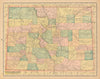Colorado state map in counties. CRAM 1894 old antique vintage plan chart