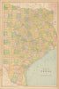Eastern half of Texas state map in counties. CRAM 1894 old antique chart