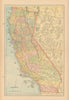 California state map in counties. CRAM 1894 old antique vintage plan chart
