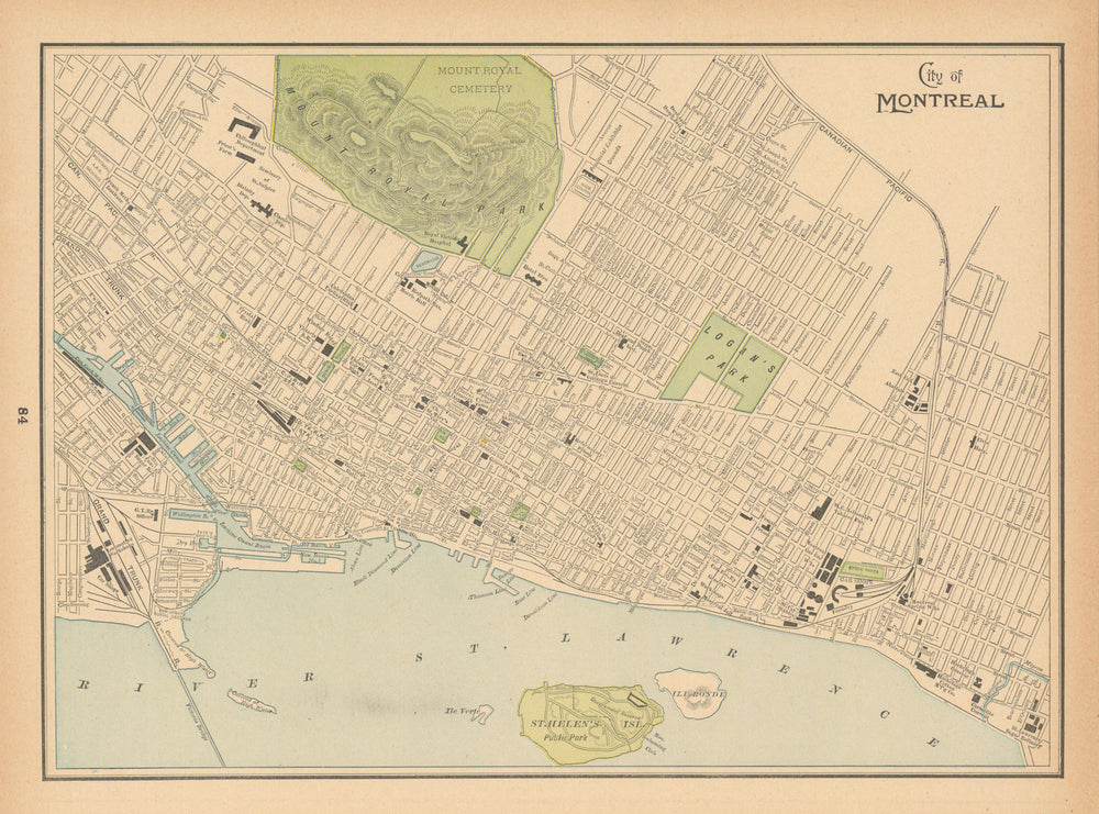City of Montreal town plan. Canada. CRAM 1894 old antique map chart