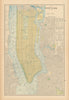 Map of New York and vicinity. City plan. CRAM 1894 old antique chart