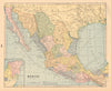 Mexico showing states & railways. CRAM 1894 old antique vintage map plan chart