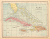 Cuba & Bahamas. Haiti Jamaica Caribbean Florida Turks Caicos. CRAM 1894 map