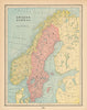Sweden and Norway. Scandinavia. CRAM 1894 old antique vintage map plan chart