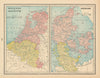 Holland and Belgium. Denmark. Benelux. CRAM 1894 old antique map plan chart